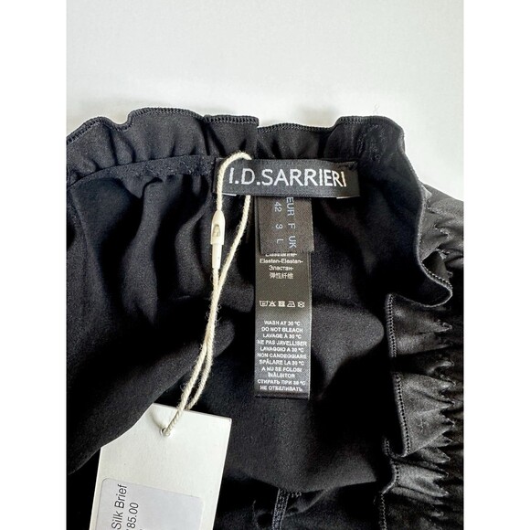 I.D. Sarrieri Ruffle Silk Black Brief Size Large New With Tags Luxury Lingerie - Picture 6 of 7